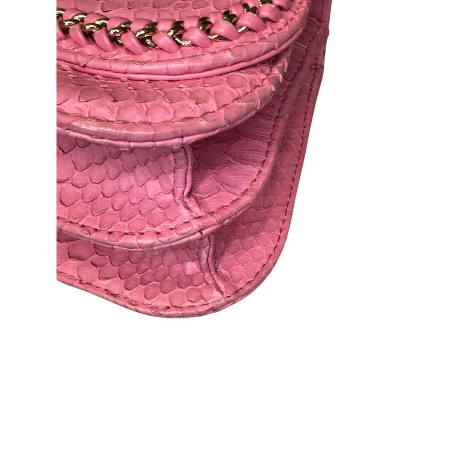 Chanel snake skin pink small flap bag