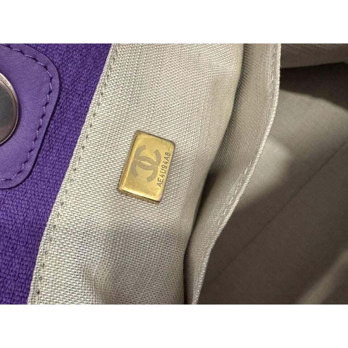 Chanel small Deauville purple with pouch