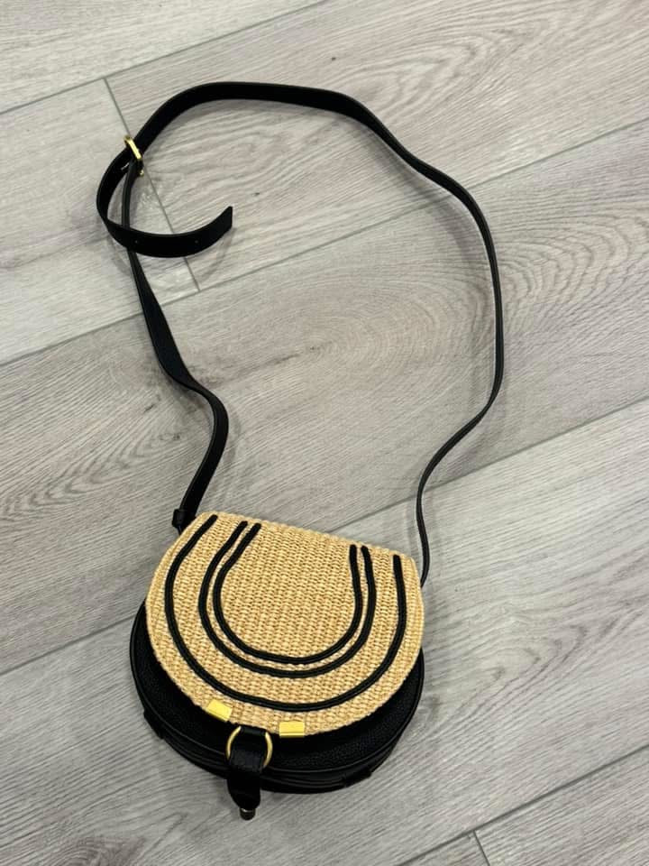Chloe Marcie small raffia bag
