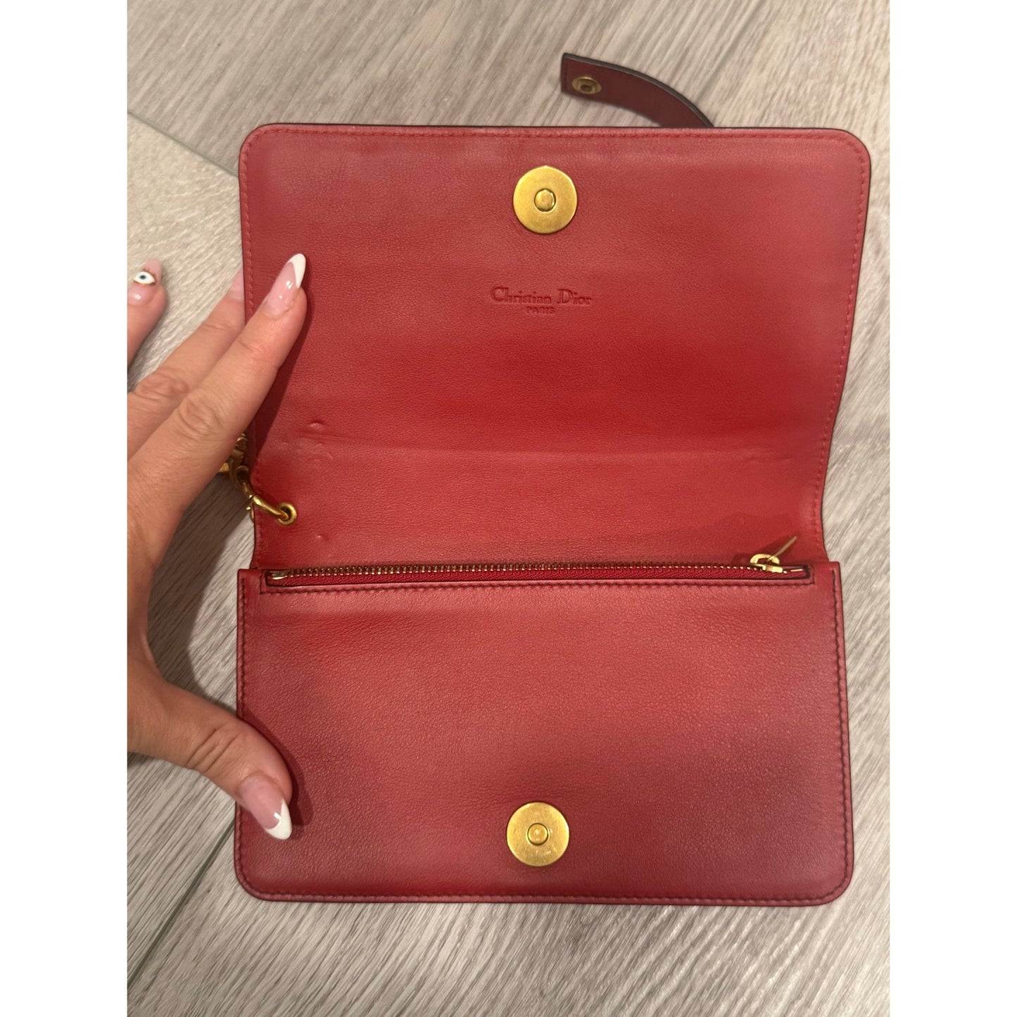 Dior wallet on a chain