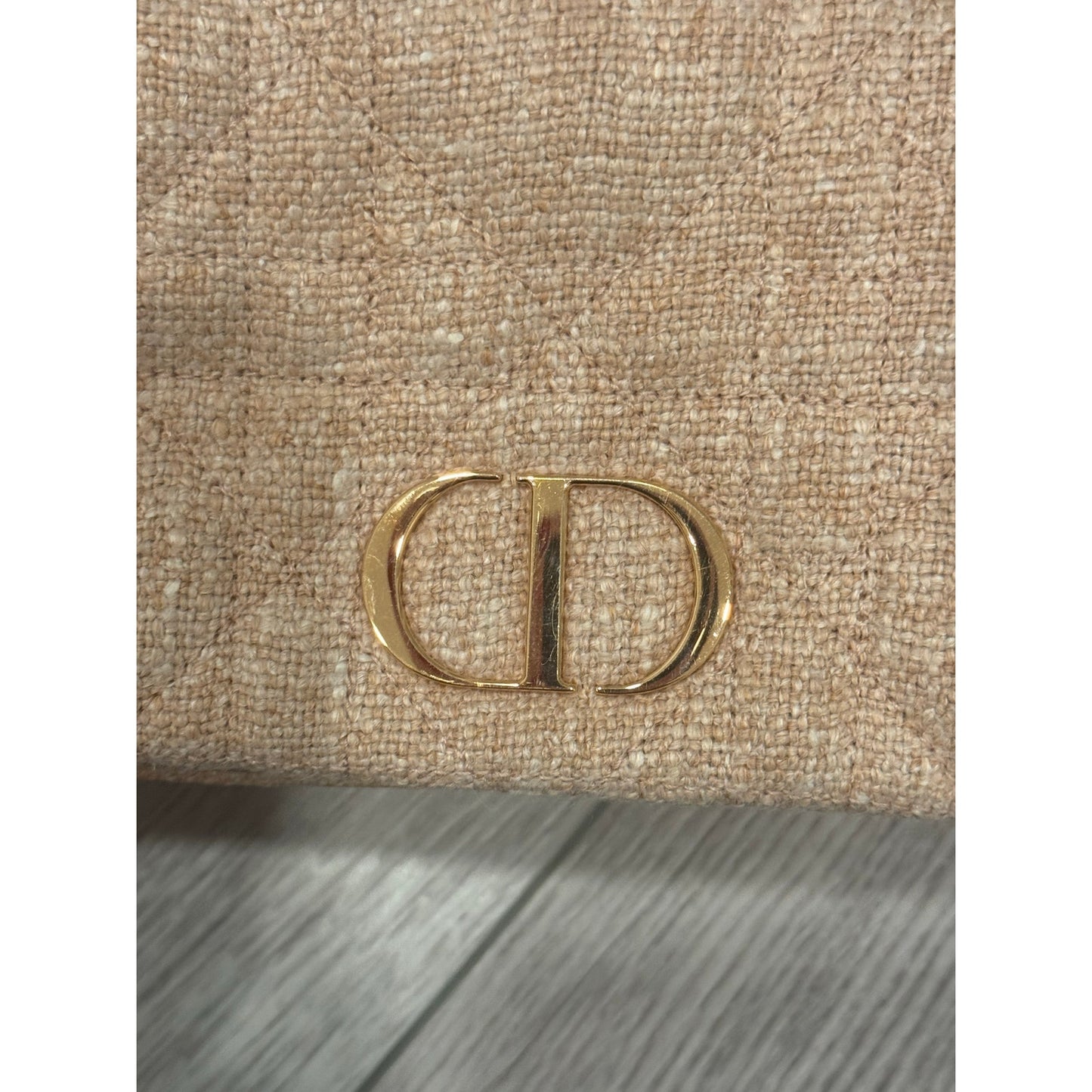 Christian Dior Linen Macrocannage Small Caro Bag Rose