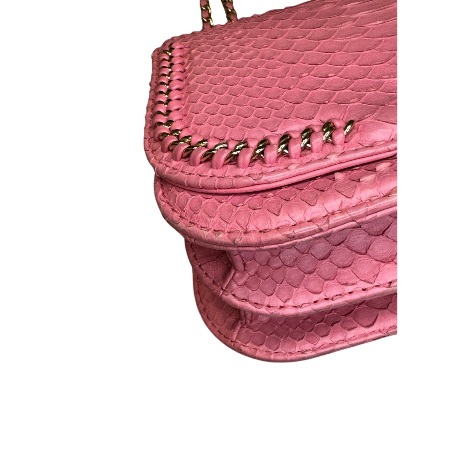 Chanel snake skin pink small flap bag