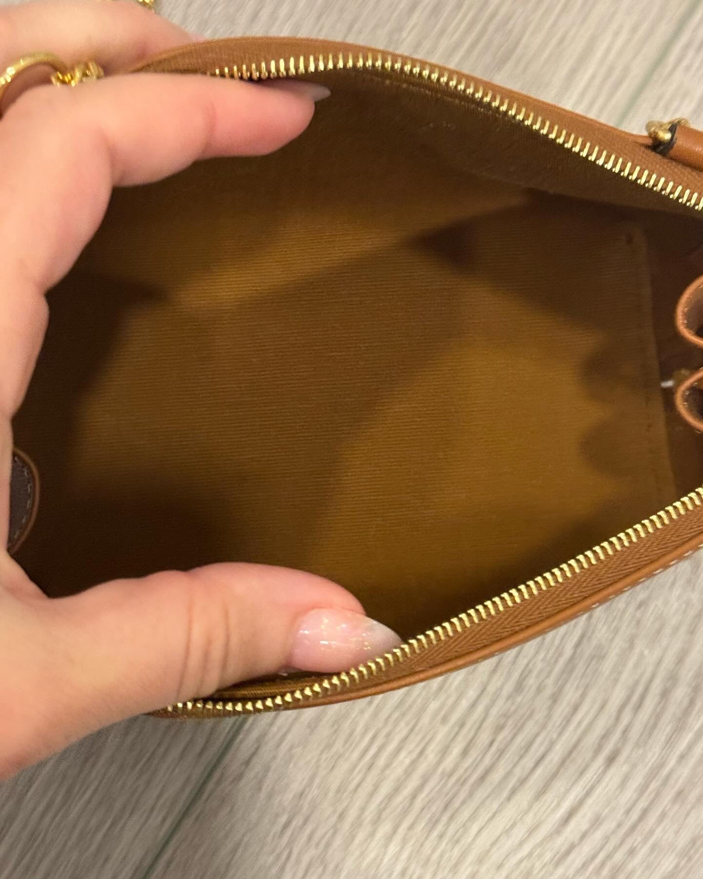 Celine clutch with chain in triumph canvas