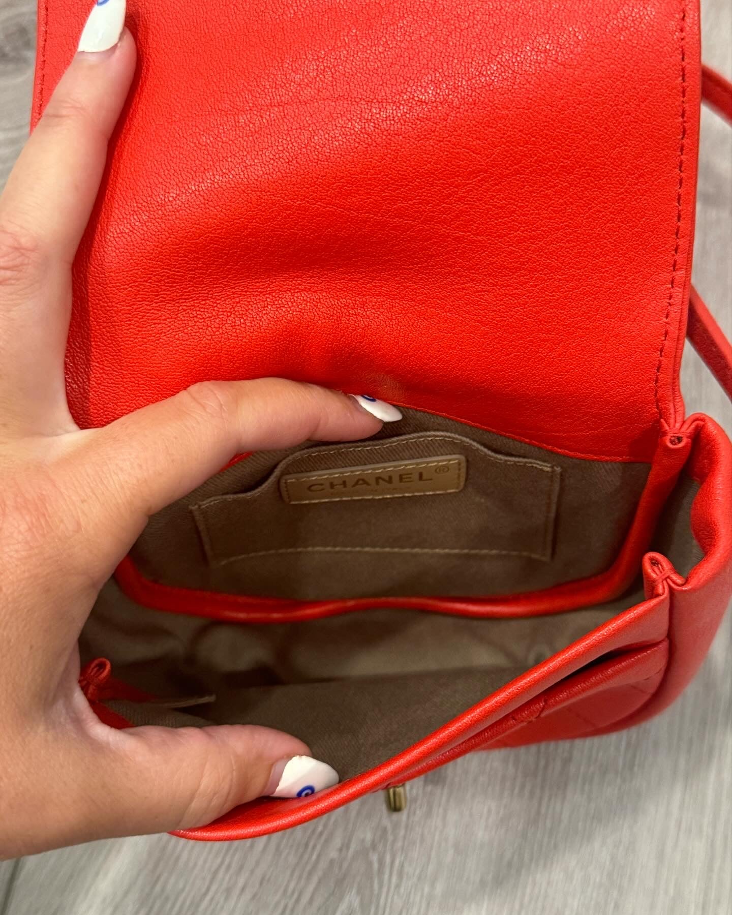 Chanel Red Calfskin shoulder bag