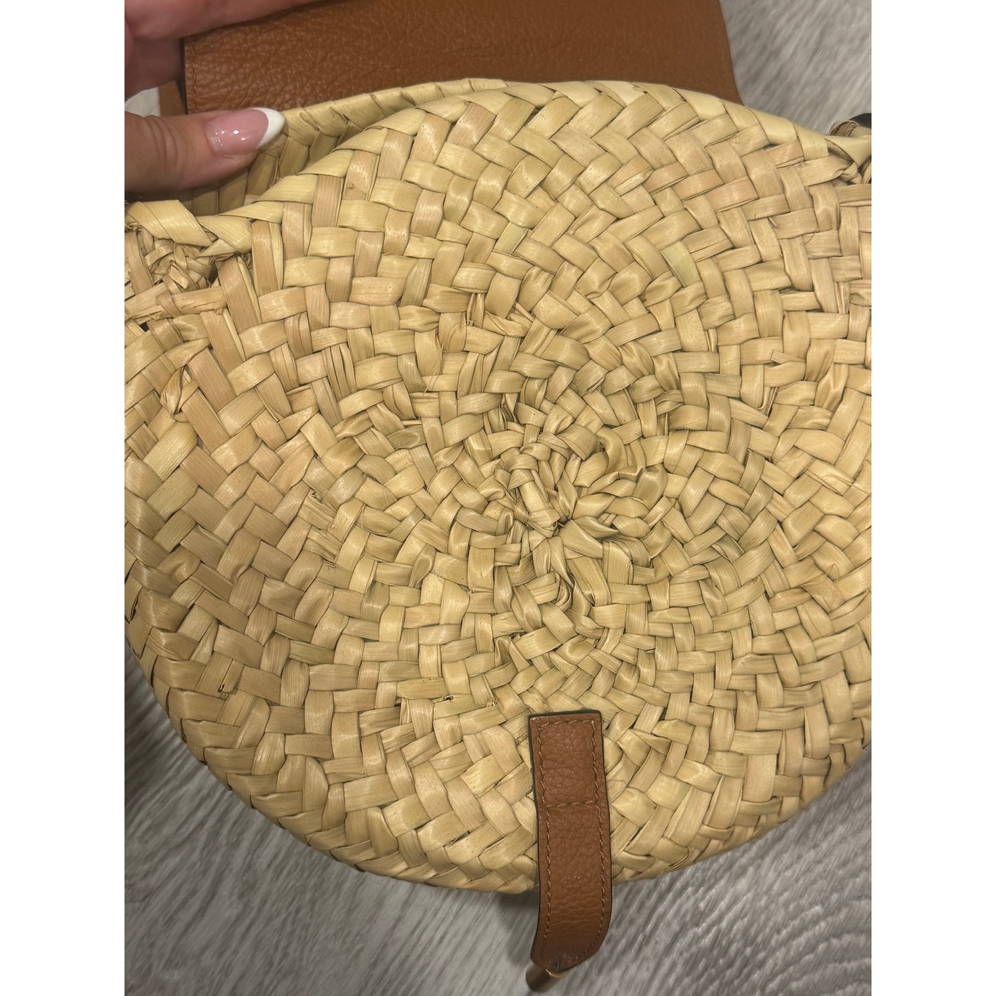 Chloe Marcie Raffia Woven Shoulder Bag