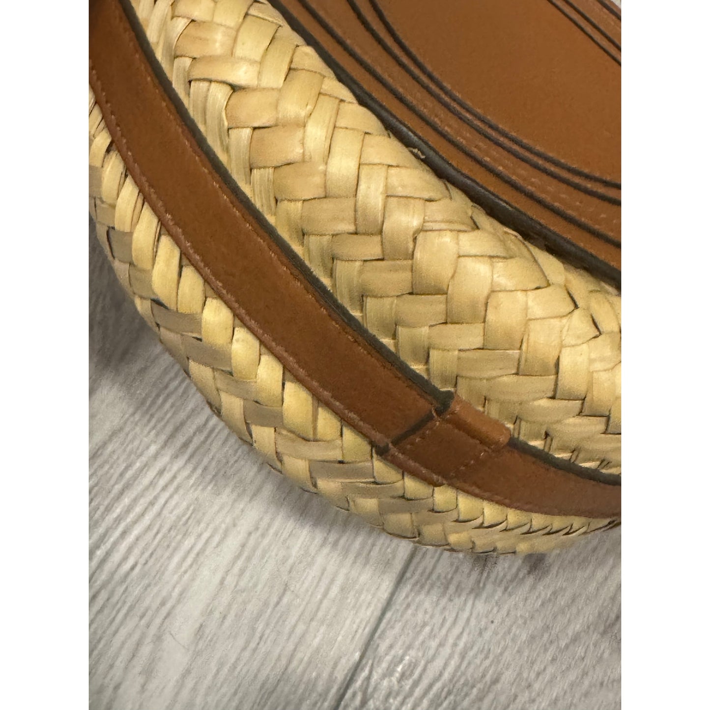 Chloe Marcie Raffia Woven Shoulder Bag