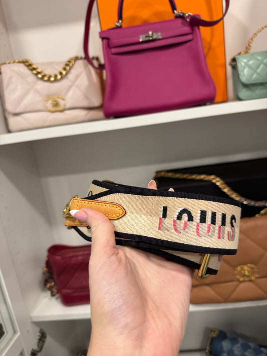 Lv  Jacquard Diane Shoulder Strap Black tan and pink