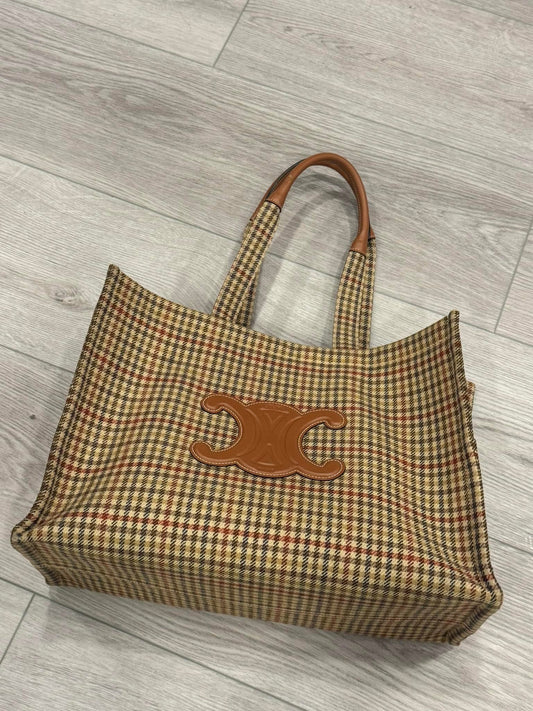 Celine tweed large cabas tote