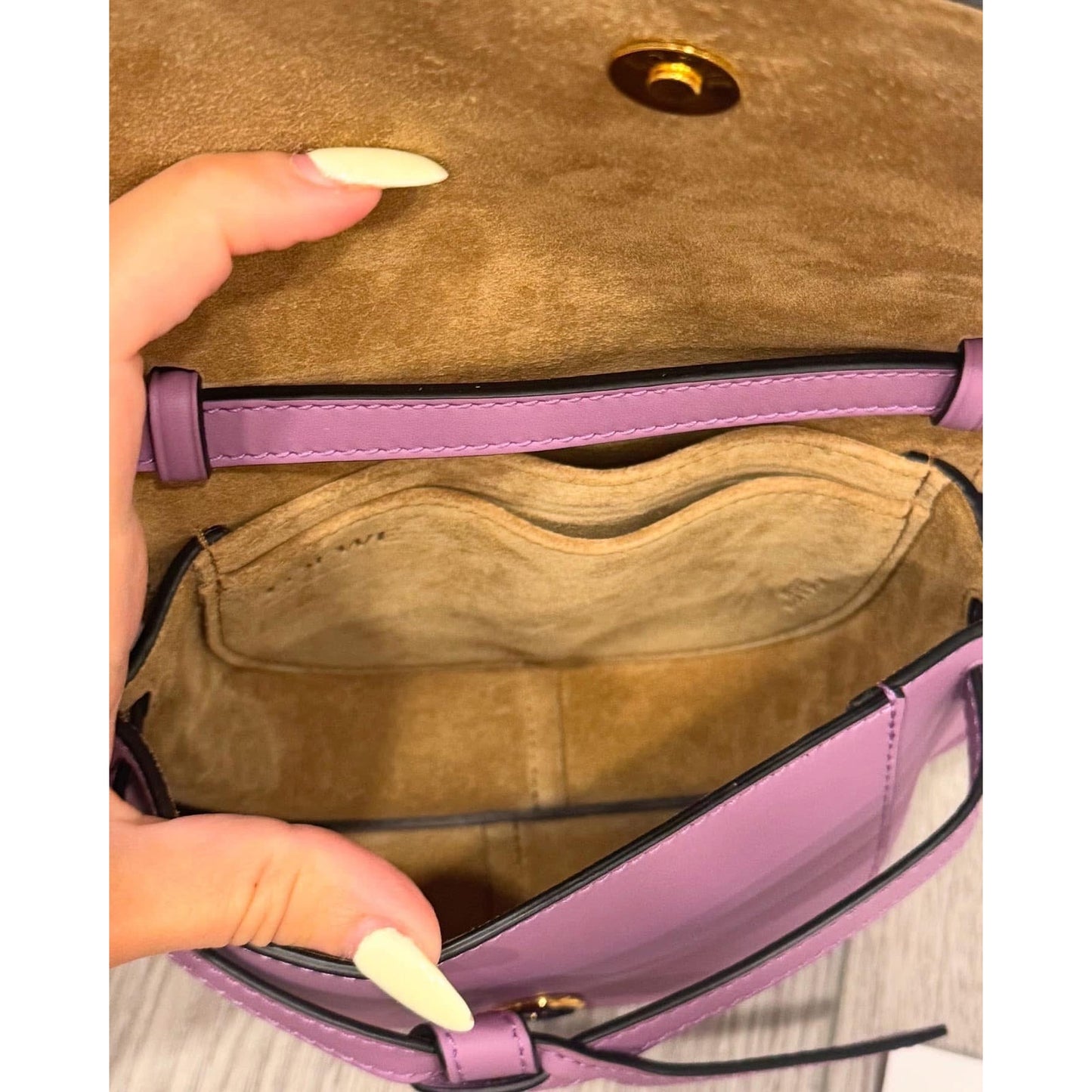 Loewe Purple Mini gate bag.