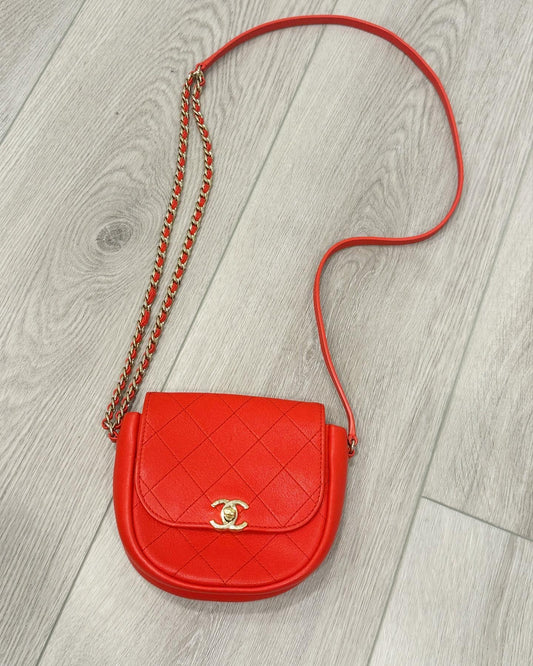 Chanel Red Calfskin shoulder bag